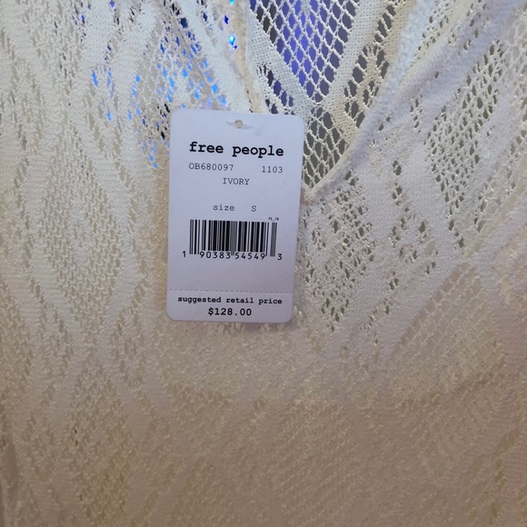 $128 NWT Free People Rock Candy Lace Dress Ivory - Picture 5 of 5